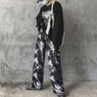Side-pocket Tie-dyed Straight-cut Pants