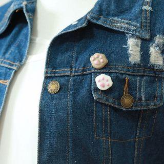 Set Of 2: Cat Paw Collar Brooch