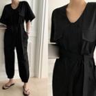 Jogger Jumpsuit With Sash