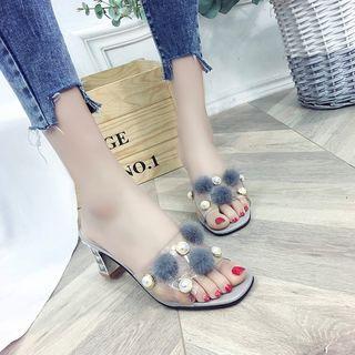 Pom Pom Slide Sandals