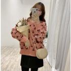 Printed Cherry Knit Coat