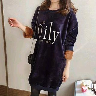 Velvet Letter Long Sweatshirt