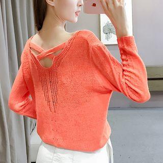 Cross Strap Back Sweater