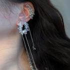 Faux Crystal Alloy Fringed Cuff Earring / Set