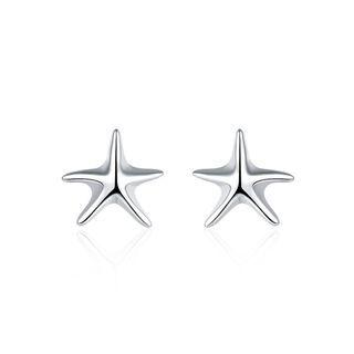 Simple Fashion Star Stud Earrings Silver - One Size