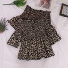 Leopard Print Smocked Blouse