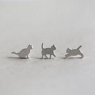 925 Sliver Cat Earring