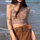Sleeveless Leopard Top / A-line Skirt