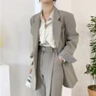 Oversize Single-breasted Blazer / High-waist Straight-fit Pants