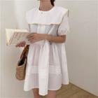 Collared Short-sleeve Loose-fit Dress