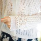 V-neck Crochet-knit Cardigan