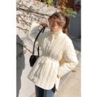 Drawcord-waist Quilted Jacket Ivory - One Size