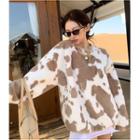 Cow-print Loose-fit Pullover