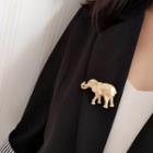 Elephant Alloy Brooch Gold - One Size