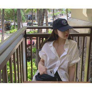 Pleated Dip-back Oversized Shirt