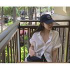 Pleated Dip-back Oversized Shirt