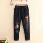 Patched Fleece-lined Jeans