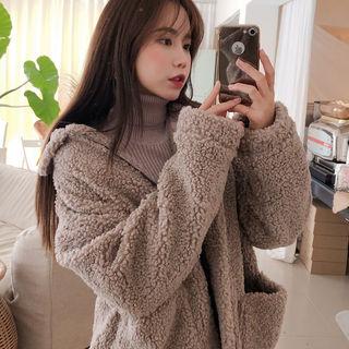 Pocket-front Faux-shearling Jacket