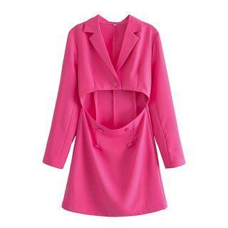 Double-breasted Cutout Mini Blazer Dress