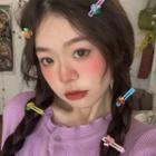 Set Of 5: Fruit Hair Clip Set Of 5 - Yellow & Pink & Purple - One Size