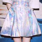 Holographic Mini A-line Skirt