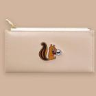 Animal Embroidered Long Zip Wallet