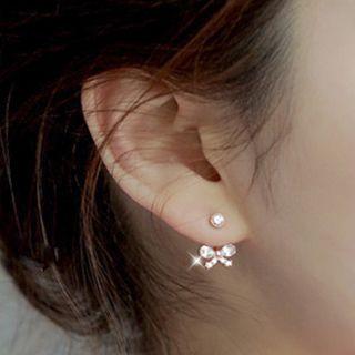 Cz Bow Drop Earrings