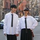Couple Matching Long-sleeve Shirt / Harem Pants / Midi A-line Skirt