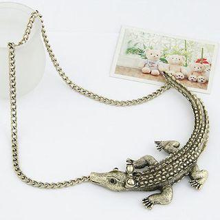 Rhinestone Gecko Pendant Necklace
