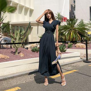 Belted Wide-leg Culottes Jumpsuit
