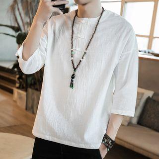 3/4-sleeve Frog-buttoned Hanfu Top