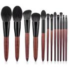 Set Of 12: Makeup Brush Set Of 12 - Reddish Brown - One Size