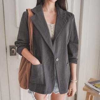 Single-button Linen Blend Jacket