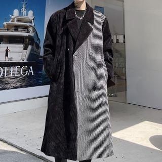 Patch Double Breasted Corduroy Coat