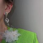 Faux Crystal Fringed Alloy Earring 1 Pc - Silver - One Size