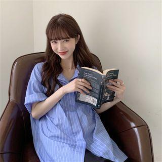 Striped Short-sleeve Shirt Shirt - One Size