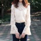 Bell Long-sleeve Crochet Lace Top