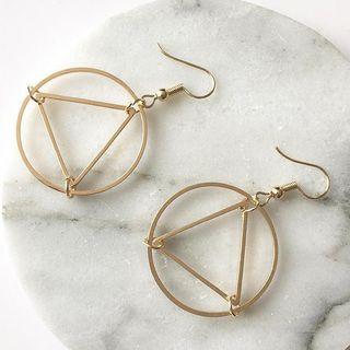 Hoop Triangle Drop Earring