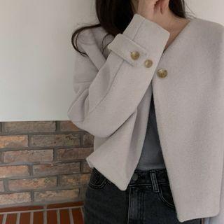 One-button Boxy Woolen Jacket