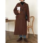 Double-breasted Flap-pocket Long Coat