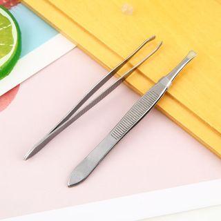 Set: Eyebrow Scissors + Tweezers As Shown In Figure - One Size