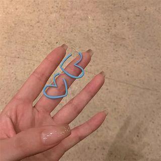 Heart Half-hoop Earring 1 Pair - Blue - One Size