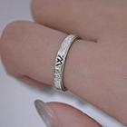 Embossed Letter W Alloy Ring Silver - One Size