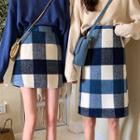 Plaid Straight-fit Skirt / A-line Mini Skirt