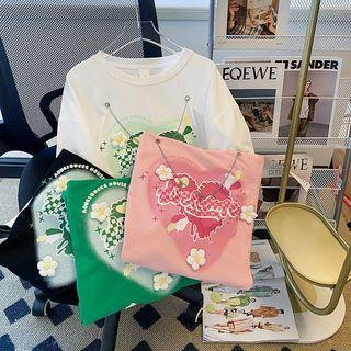 Short-sleeve Print Chained T-shirt