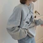 Beetroot Print Long-sleeve Sweatshirt Gray - One Size