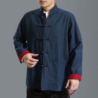 Stand Collar Frog Button Jacket