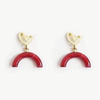 Alloy Heart Acrylic Curve Dangle Earring