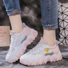 Daisy Embroidered Mesh Panel Athletic Sneakers