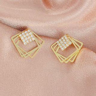 Rhinestone Geometric Drop Earring Era067 - 22 - One Size